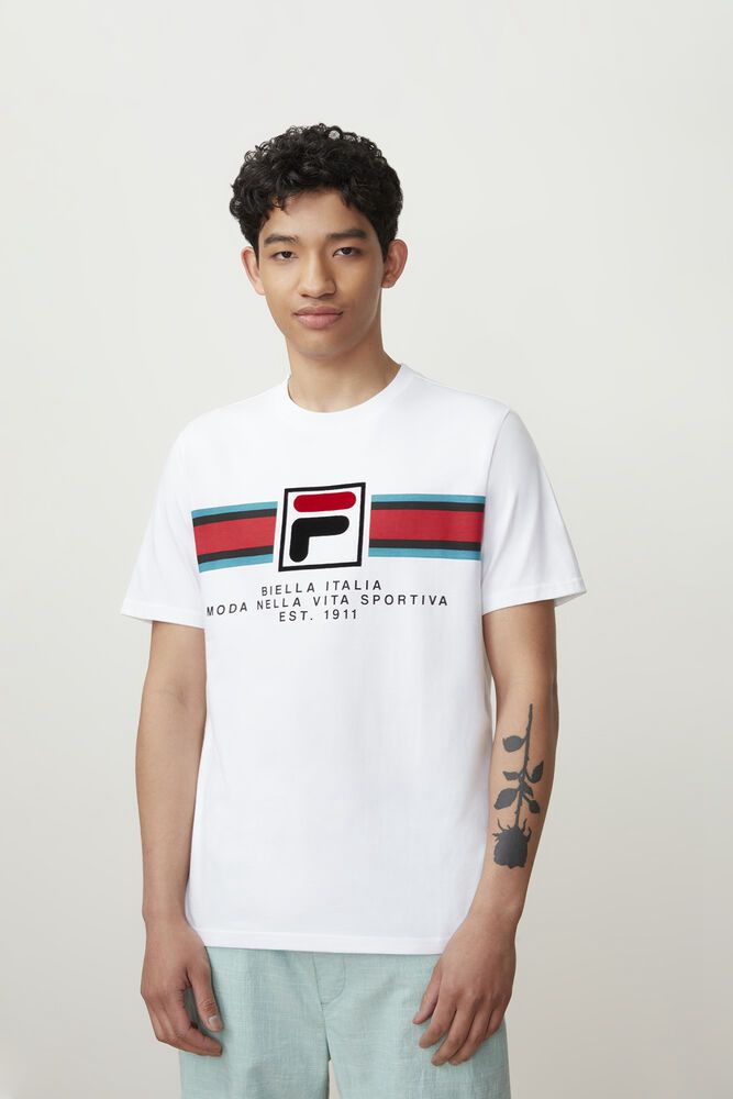 Fila Mercedes T-Shirt White - Mens - 79362QCKR